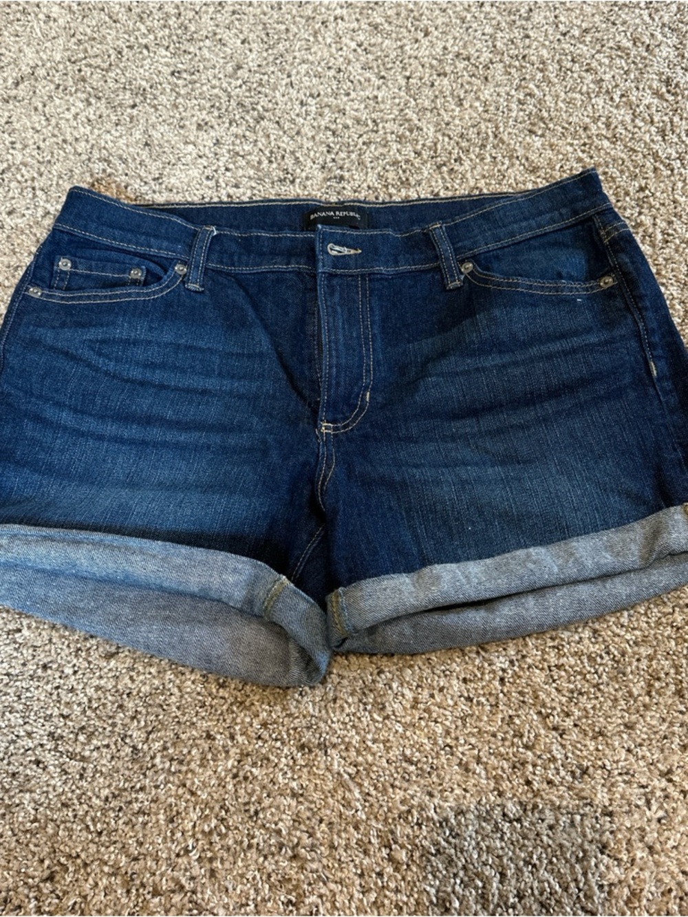 Banana Republic Dark Indigo Rolled Cuff Denim Shorts